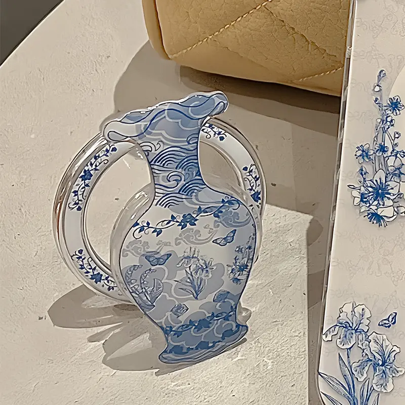 Chinese Style Blue White Porcelain Vase For Magsafe Magnetic Holder Mobile Phone Accessories Universal Griptok Stand Support