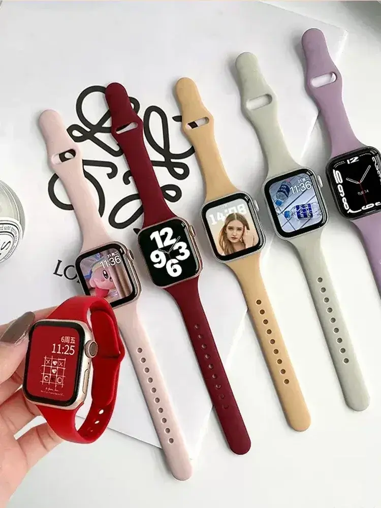 Silicone loop For Apple Watch Band 45mm 44mm 40mm 41mm 49mm Elastic Belt Bracelet For iWatch series ultra 5/4/3/SE/6/7/8 Strap