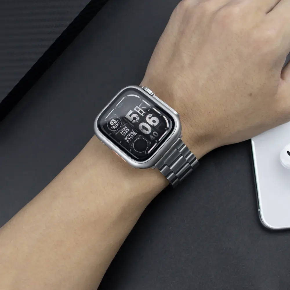 Change to Ultra Case+Band For Apple Watch 44mm 45mm 41mm 40mm Metal Stainless Steel strap for iWatch Series 9 8 7 6 SE 5 4