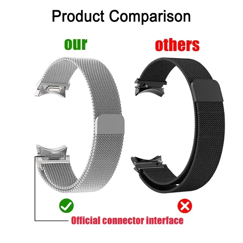 Magnetic Metal Strap For Samsung Galaxy Watch Ultra 47mm Watch 7 FE 6 5 4 40mm 44mm 5Pro 45mm/6 Classic 47mm 43mm Bracelet Strap