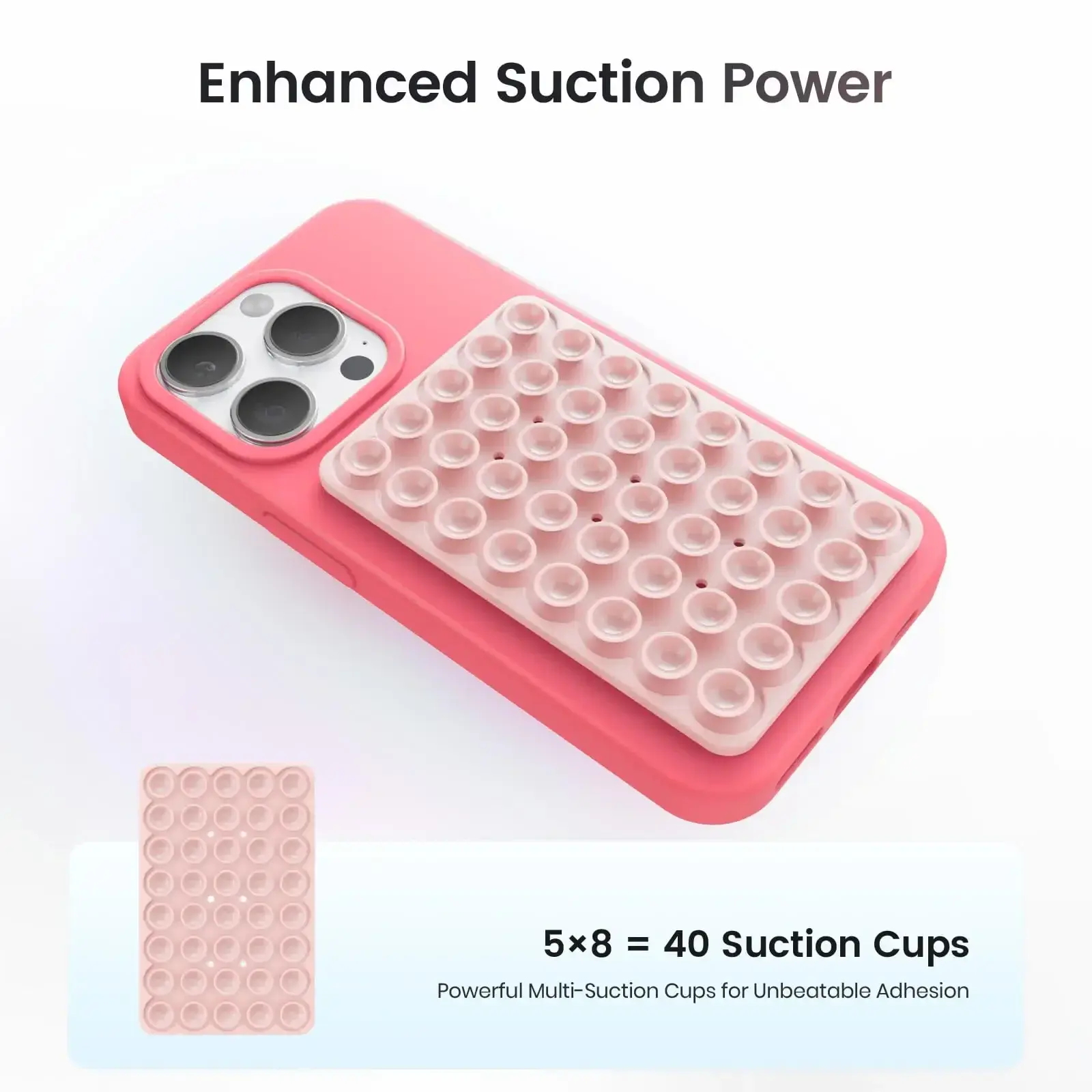 Universal Suction Cup Phone Holder Case Mount Double-Sided Silicon Sticky Phone Stand Android Selfies Hands-Free Strong Grip