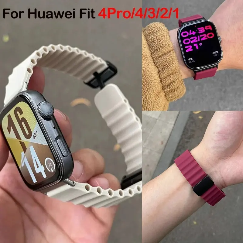 Magnetic Silicone Strap For Huawei watch Fit 4Pro/4/3 Watch Correa Replacement Sport Watchband For Huawei Watch Fit 2/1 Band