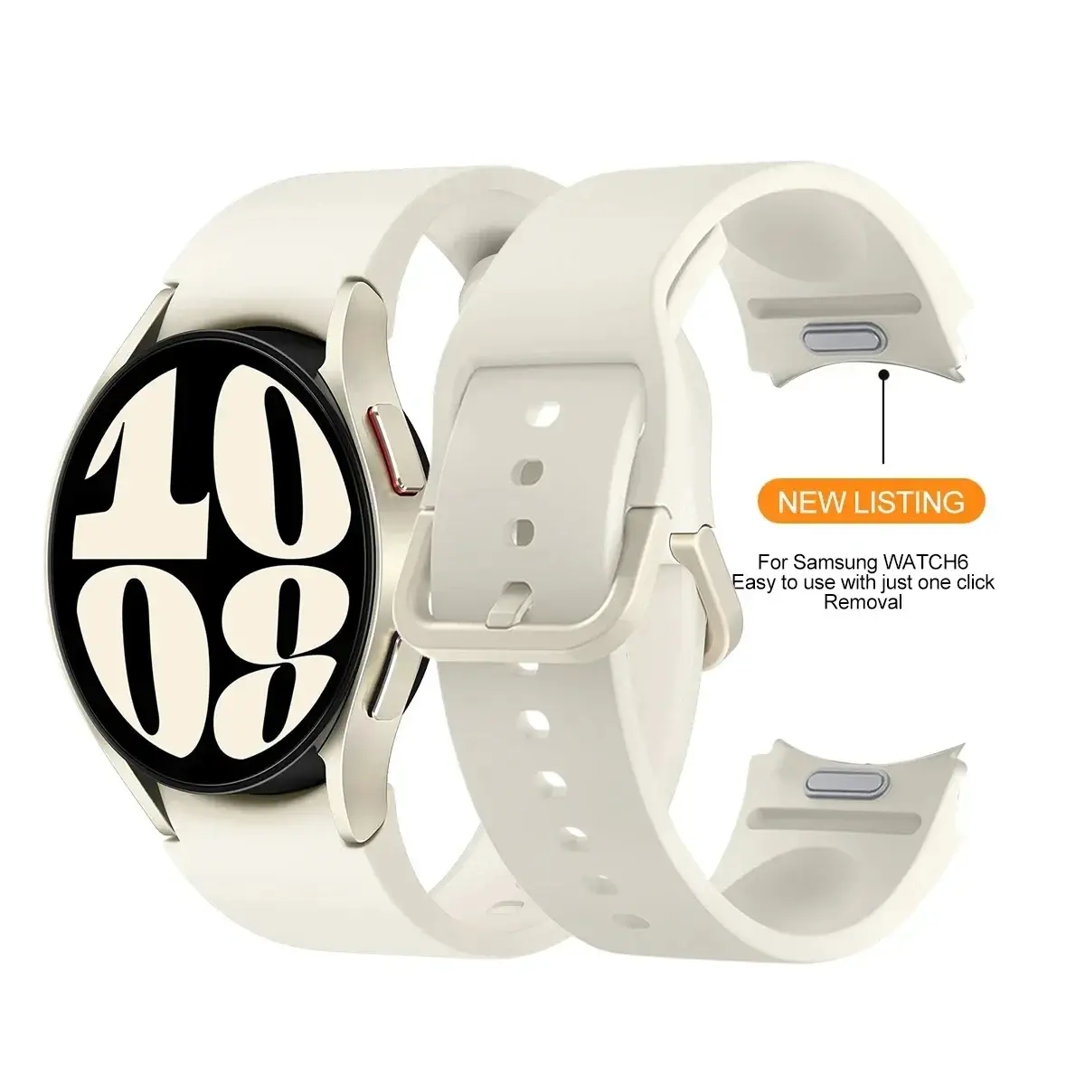 No Gaps Silicone strap for Samsung Galaxy Watch 6/4Classic 43 47mm 42 46mm 6 5 4 44/40mm Quick Fit Band for Watch 5 pro 45mm
