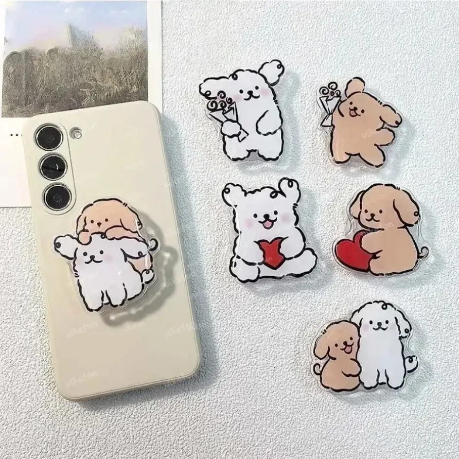 2025 New Puppy Ring Finger Holder Cute Cartoon Grip Magnetic Socket Pocket Stand Phone Grip Tok Bracket For iPhone 16 Samsung