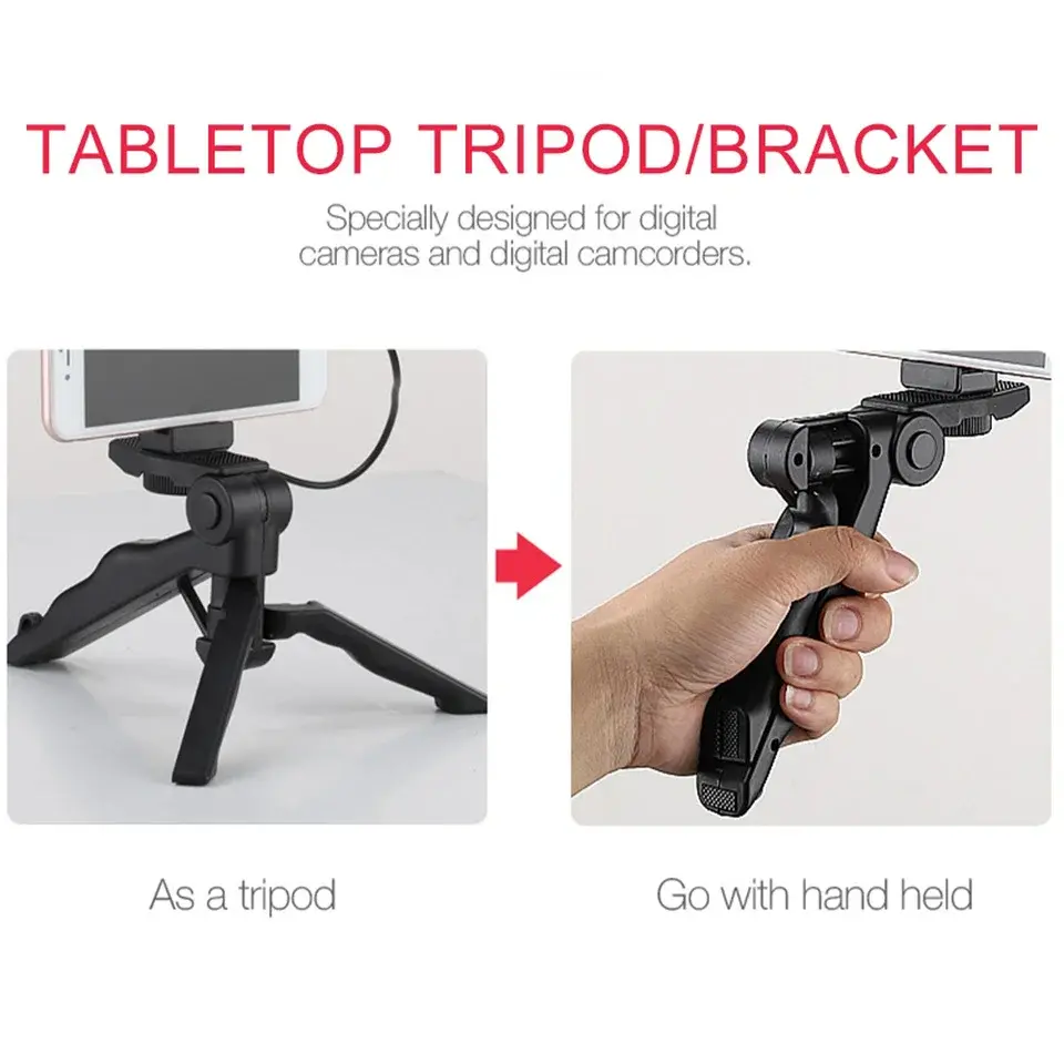 Phone Holder Portable Tripod Foldable Desktop Mobile Phone Stand Rotatable Selfie Holding Live Video Camera Stabilizer Bracke