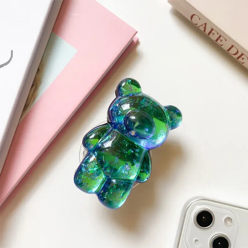 Korea Glitter Bear Griptok Grip Tok Socket Pocket Stand Cute Cartoon Cell Phone Holder Bracket Universal Cute Finger Ring holder