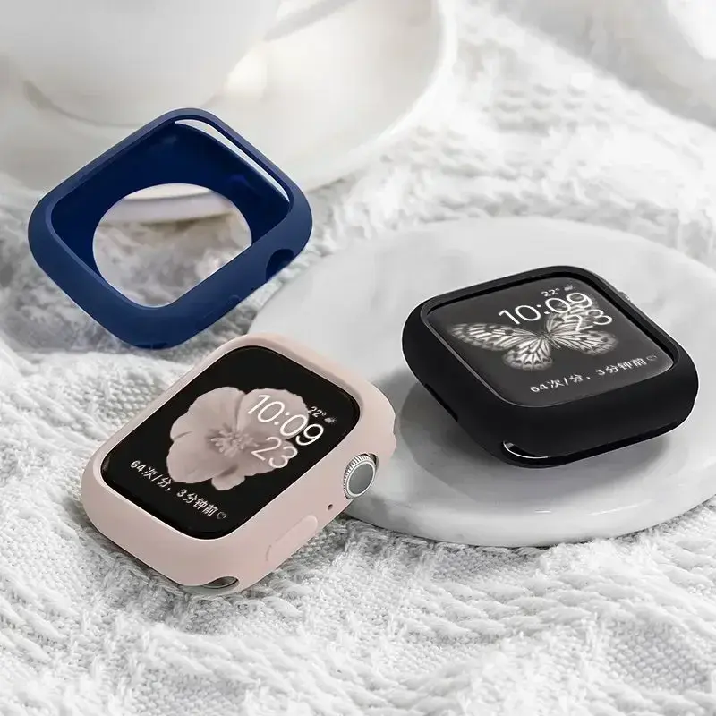 Silicone Cover For Apple Watch Case 10 42mm 46mm 44mm 40mm 45mm 41mm Accessories Bumper Shell Protector iWatch series SE 6 7 8 9