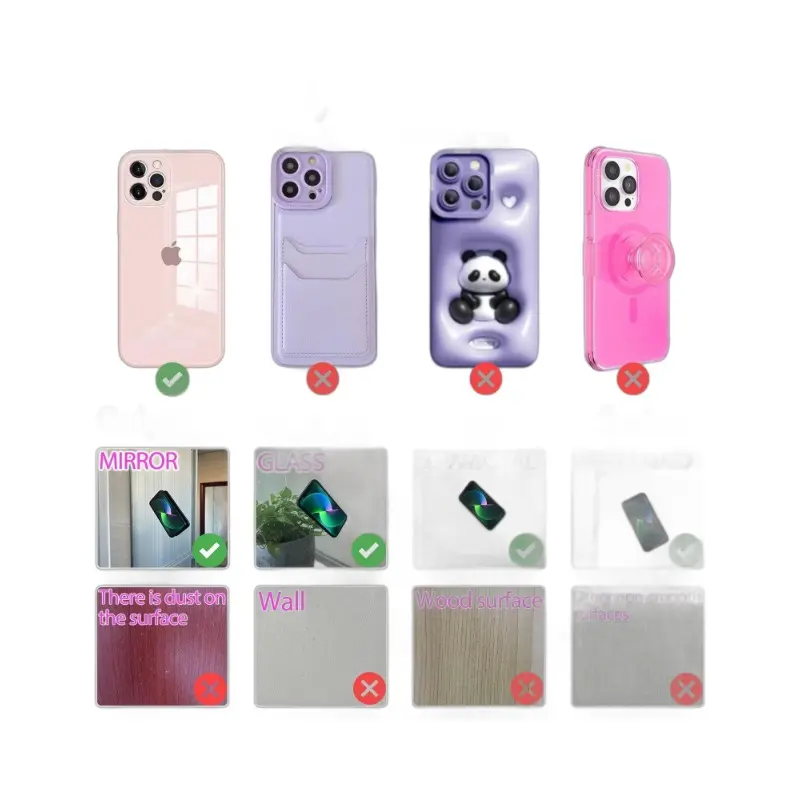3pcs Both Side 40 Silicone Suction Pads Cell Phone Holder Anti Slip Silicone Adhesive Mobile Back Suction Phone Case