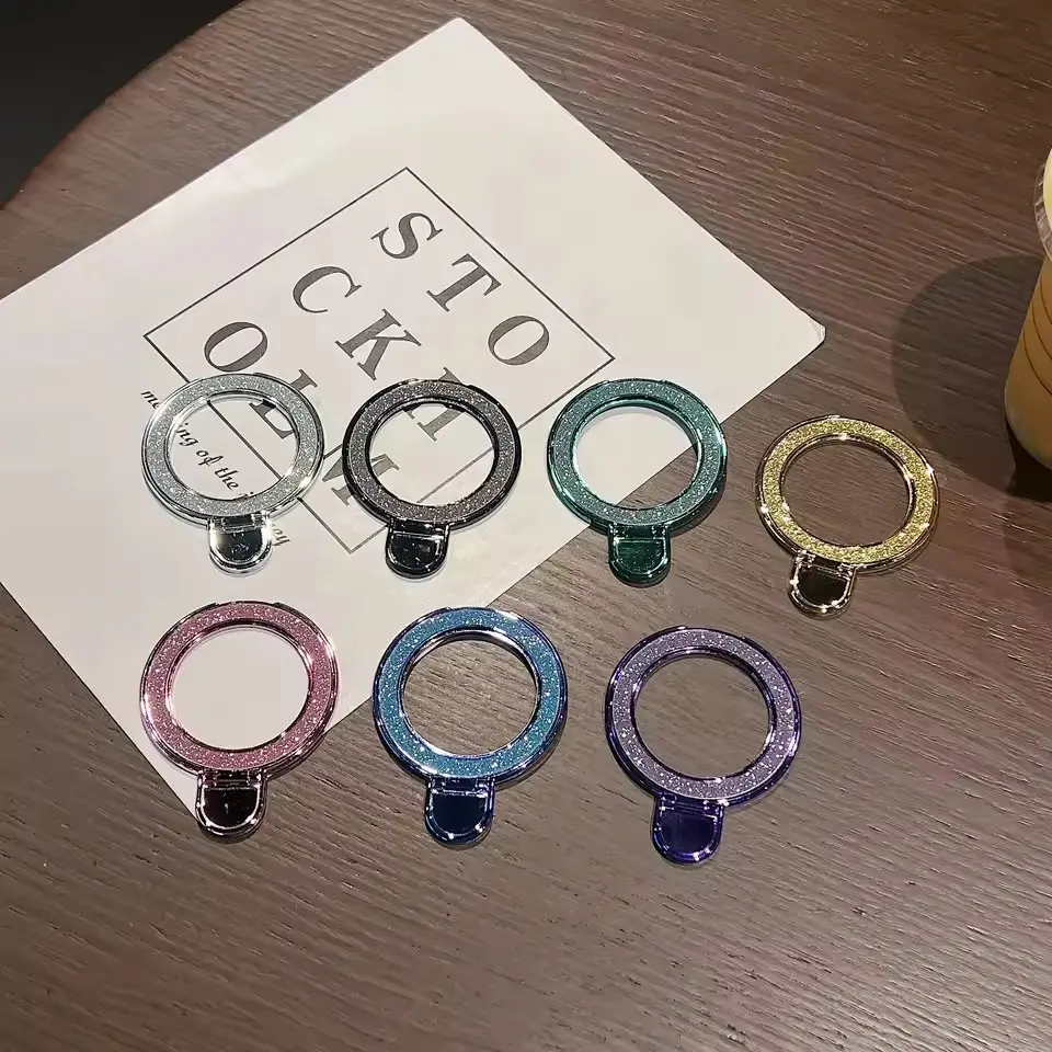Luxury Bling Glitter Mirror Holder Stand Grip 360 Degree Rotating for Mobile Phone Back Sticker Socket Bracket