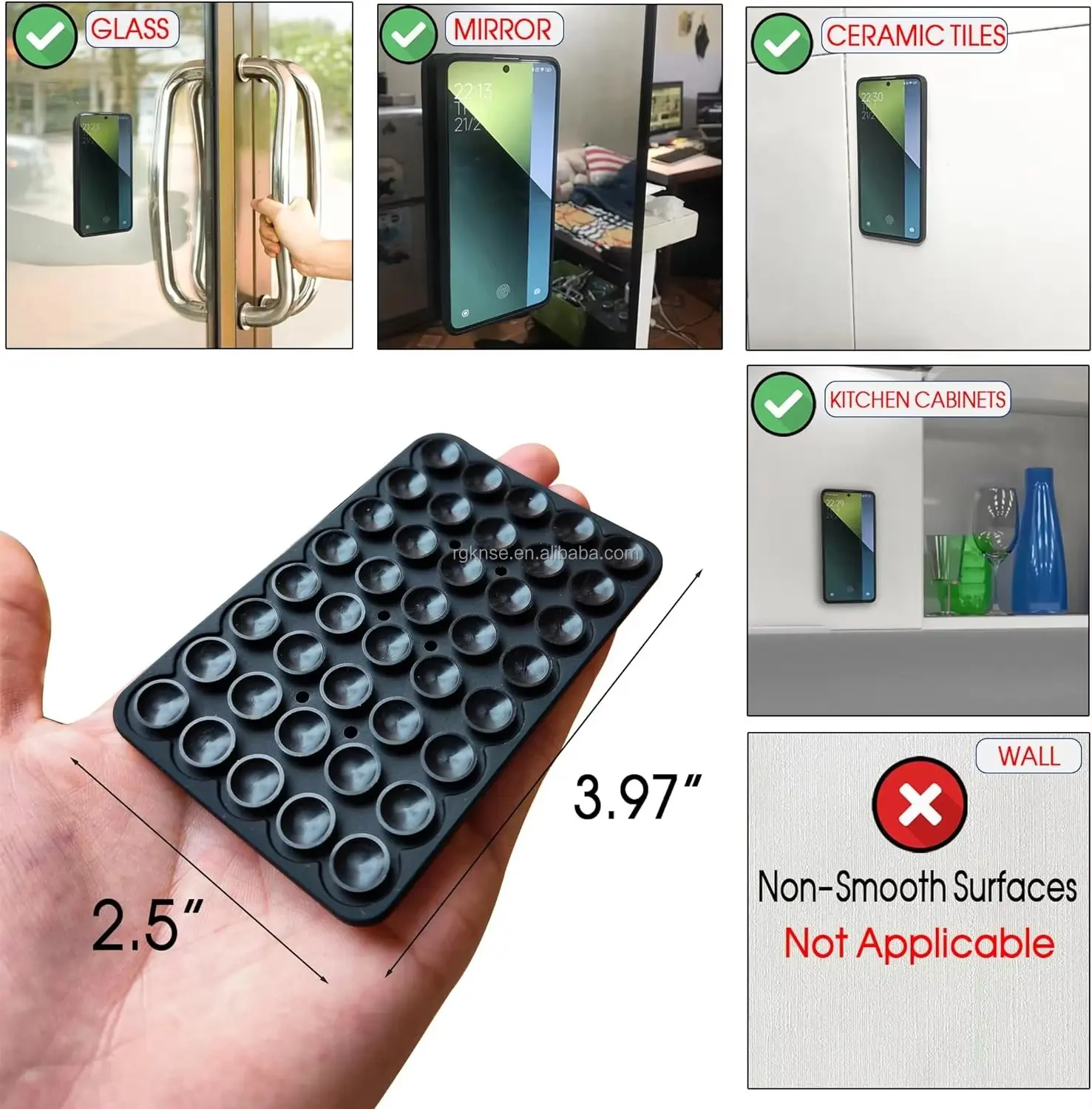 3pcs Both Side 40 Silicone Suction Pads Cell Phone Holder Anti Slip Silicone Adhesive Mobile Back Suction Phone Case