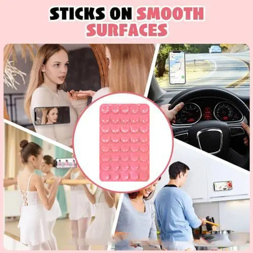3pcs Both Side 40 Silicone Suction Pads Cell Phone Holder Anti Slip Silicone Adhesive Mobile Back Suction Phone Case