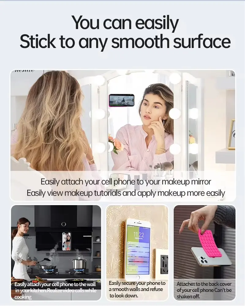 3pcs Both Side 40 Silicone Suction Pads Cell Phone Holder Anti Slip Silicone Adhesive Mobile Back Suction Phone Case