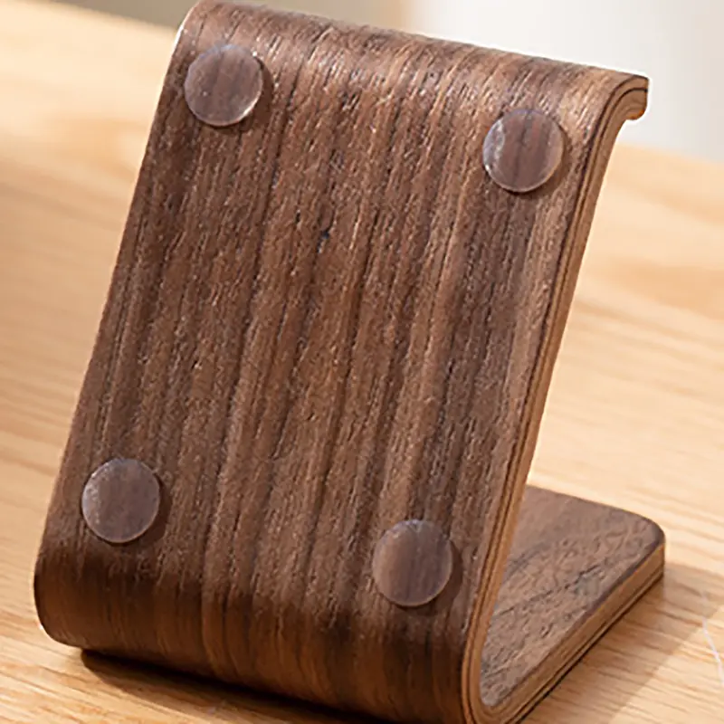 Multifunctional Solid Wood Phone Holder Front Desk Business Card Display Rack Creative Home Office Desktop Decoration