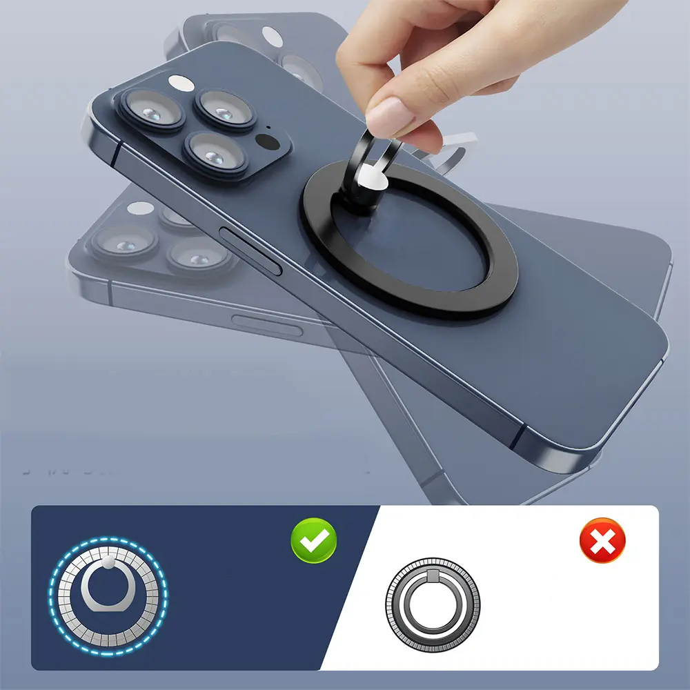 Stand For Tablet Magnetic 2 Sections Simplicity Ring Phone Handphone Popsocket Magsafe Ipad Holder Double Side Silicone Suction