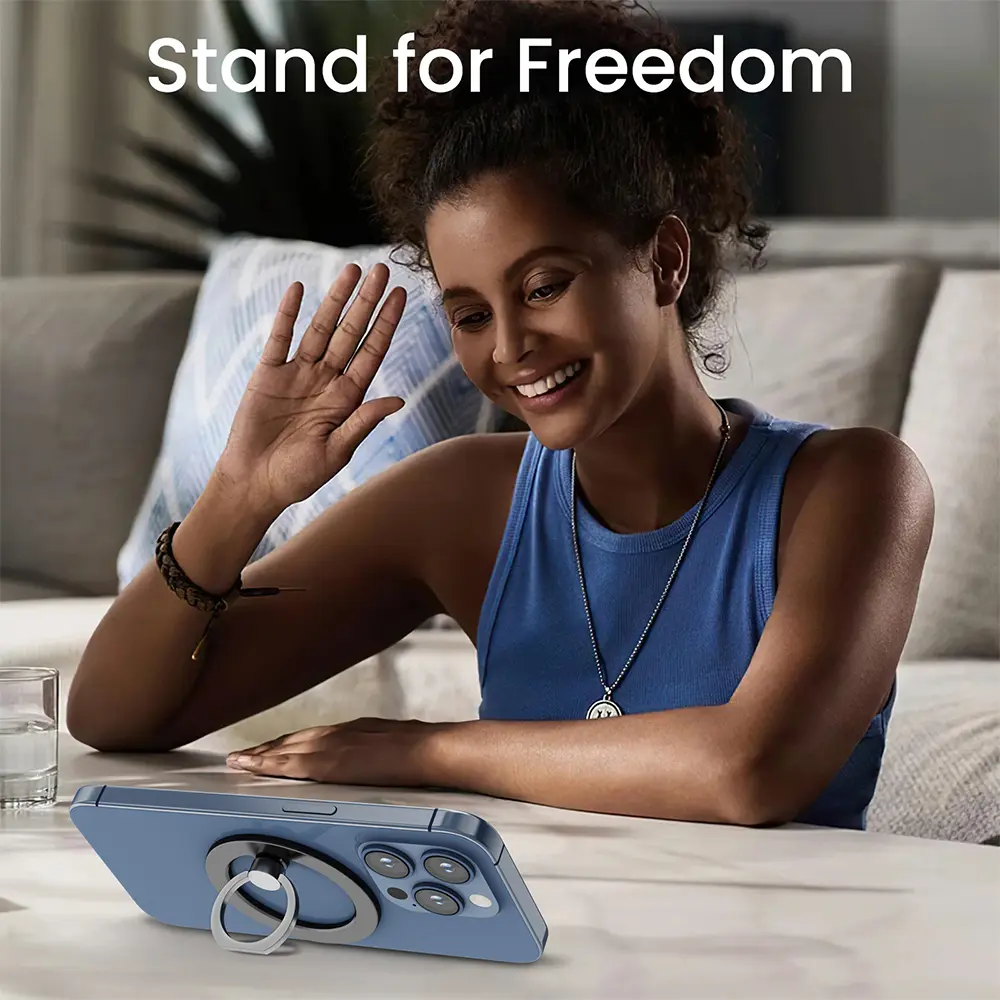 Stand For Tablet Magnetic 2 Sections Simplicity Ring Phone Handphone Popsocket Magsafe Ipad Holder Double Side Silicone Suction