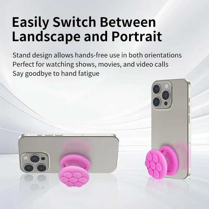 Double Side Silicone Suction Cup Folding Finger Griptok Phone Holder for IPhone 16 Support Socket Pocket Grip Tok Stand Bracket