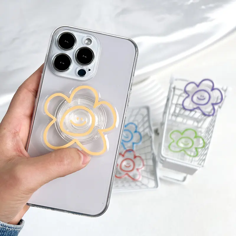 Original design expression flower mobile phone holder Popular Socket grip Foldable lazy stand Simple style