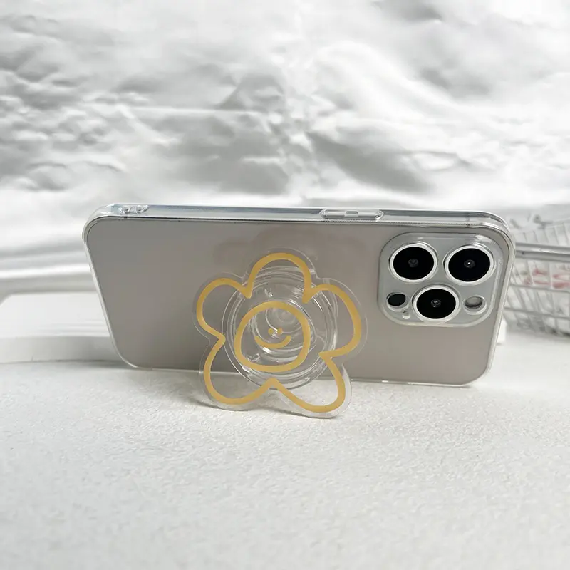 Original design expression flower mobile phone holder Popular Socket grip Foldable lazy stand Simple style