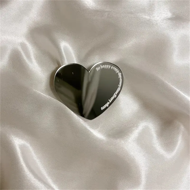 Cosmetic Love Heart Make Up Mirror Bracket Phone Grip Tok Griptok Korea Holder Ring For iPhone 15 Accessories Phone Stand Holder
