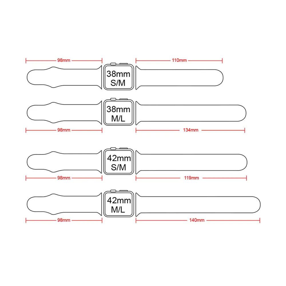 Silicone Strap for Apple Watch Series 3 4 5 6 SE 7 8 iWatch Bracelet 38mm 40mm 41mm 42mm 44mm 45mm 49mm Apple Wristband Ultra