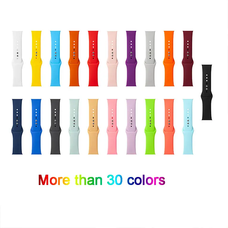 Silicone Strap for Apple Watch Series 3 4 5 6 SE 7 8 iWatch Bracelet 38mm 40mm 41mm 42mm 44mm 45mm 49mm Apple Wristband Ultra