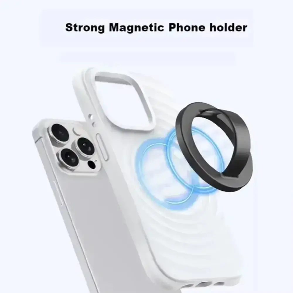 Portable Silicone Magnetic Phone Back Mount Phone Ring Holder for Magsafe iPhone 16 15 14 13 12 Pro Max for Too Many Phone Cases