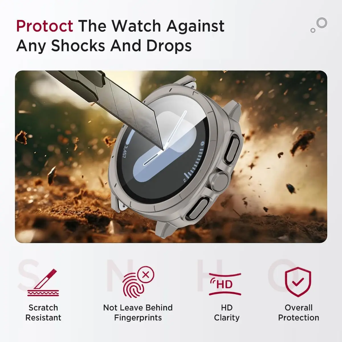 Glass+Case for Samsung Galaxy Watch 7 44/40mm Turning into Ultra 47mm Upgrade All-Around Protective Protector Cover Bumper