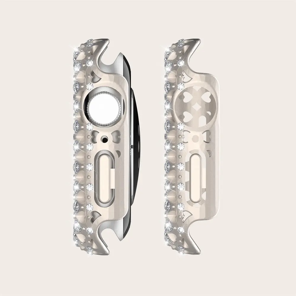 Bling Crystal Bumper Cover for Apple Watch Case 41mm 45mm Diamond PC Protective Hard PC Frame for IWatch Series 8 7 41mm 45 mm