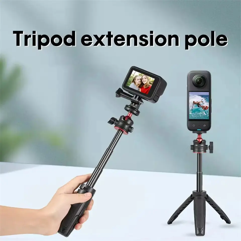 FGCLSY Extension Pole Tripod, Mini Selfie Stick Tripod Stand Handle Grip for GoPro Insta360 DJI Action Pocket Camera
