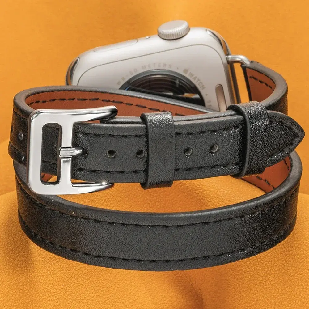 Leather Strap for Apple Watch Band 10 46mm 42mm 9 8 7 41mm 45mm Correa For IWatch Series 6 SE 5 4 40mm 44mm Ultra2 49mm Bracelet