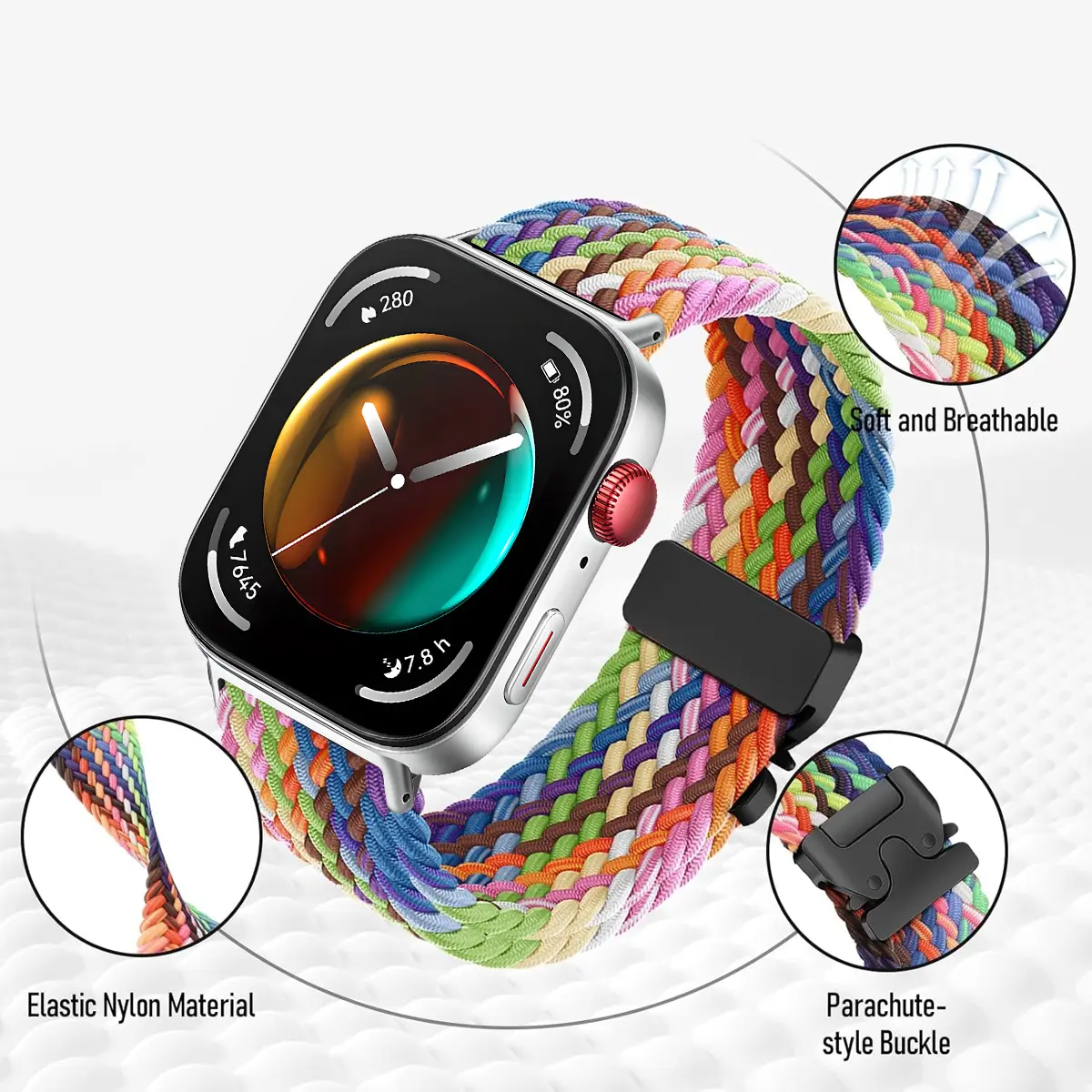 Braided Solo Loop Strap For Huawei Watch Fit 4 4Pro 3 Band Smart Watch Nylon Elastic Belts for Huawei Watch Fit 2 Fit 1 Correa