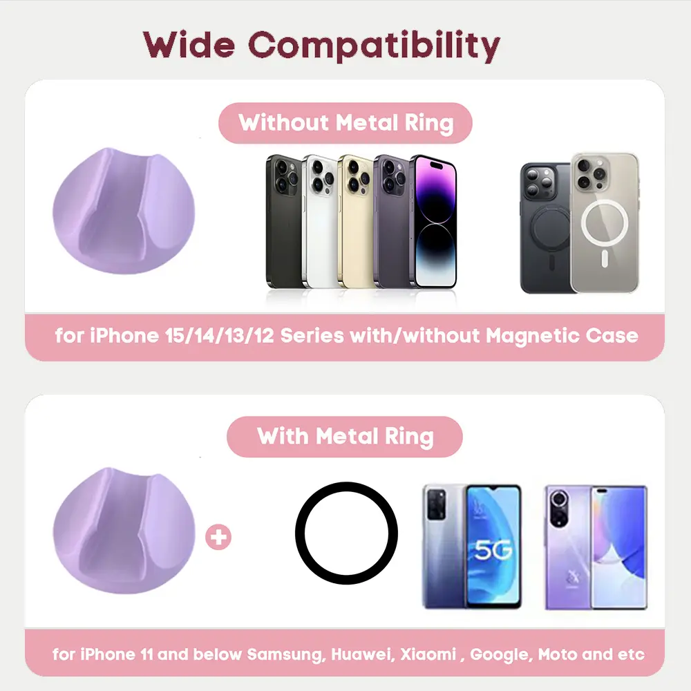 1PCS Large For Magsafe Lip Gloss Lipstick Phone Holder Built-in Mirror Silicone Magnetic Stand For IPhone Universal Bracket