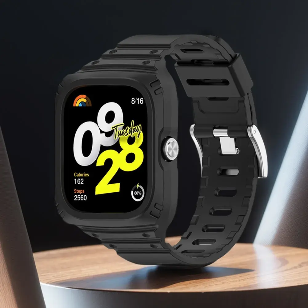 2 In 1 For Redmi Watch 4 Case + Strap Waterproof Smart Watch Protector Shell and Band Wristband Replacement Watch Accessories