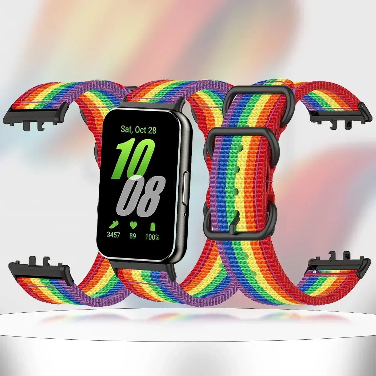 Nylon Loop Strap for Samsung Galaxy Fit 3 Adjustable Elastic Bracelet Watchband for Samsung Galaxy Fit3 Canvas Band Accessories
