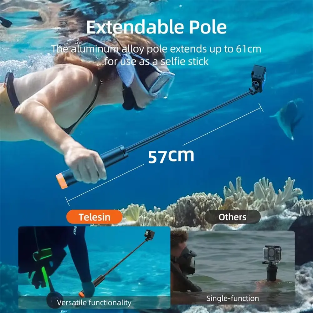 COOL DIER New underwater Buoyancy Bar Selfie tripod Waterproof suitable for GoPro Insta360 DJI OSMO sports camera accessories