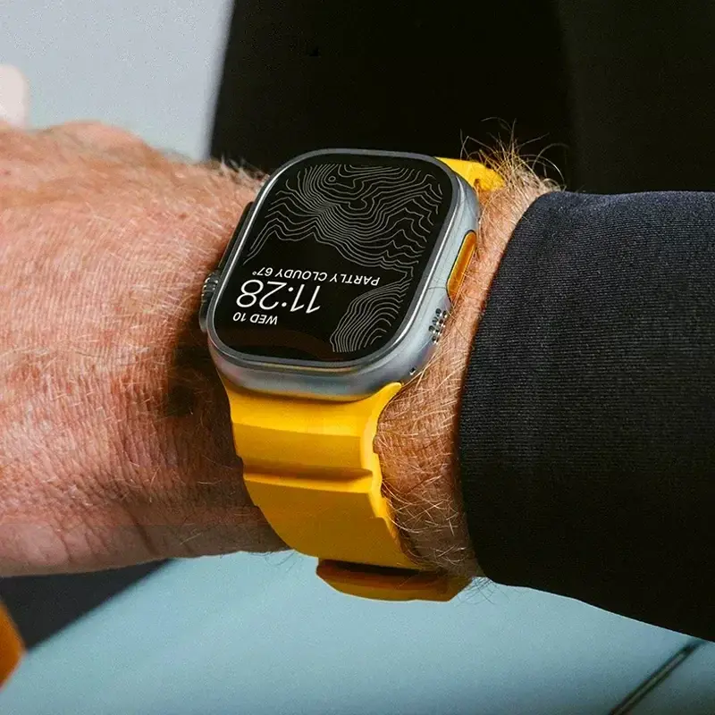 Sports Silicone Band For Apple Watch Ultra 2 10 9 8 7 6 SE 5 4 Titanium Metal Bracelet Strap For iWatch 42mm 44mm 45mm 46mm 49mm