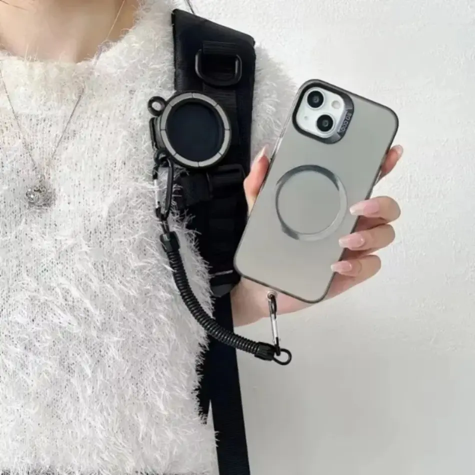 Magnetic Phone Holder Clamp Hands-free Backpack/belt with Elastic Rope Portable Cell Phone Stand For Magsafe iPhone 16 15 14 13