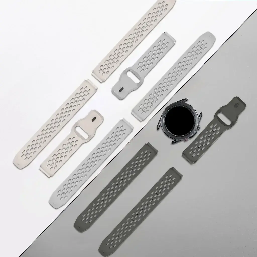 18mm 20mm 22mm hole Silicone Band for Samsung Galaxy Watch 6 5 4 for Huawei GT4 3 GT2 pro bracelet for Garmin Vivoactive 4 strap