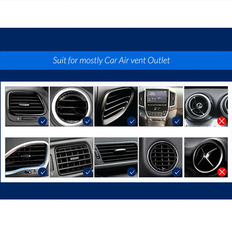 Magnetic Car Phone Holder Vent 2023 Upgrade 6X N42 Strong Magnets, Universal Mobile Phone Mount Hook, 360 Rotating Air Vent Crad
