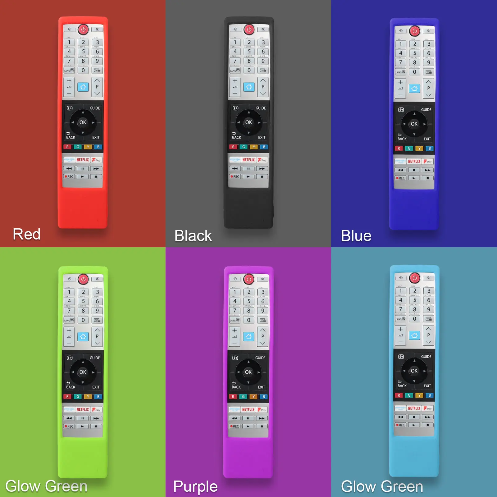 Silicone Case Fit for Toshiba Home Smart TV Remote Control CT-8541 CT-8533 CT-8528 Protective Sheath Cover Anti-Slip Protector