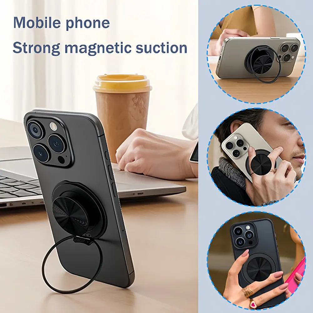 Magnetic CellPhone Grip Holder With Mirrors For iphone Sumsung Foldable Grip tok Socket Pocket Phone Finger Ring Griptok Stand