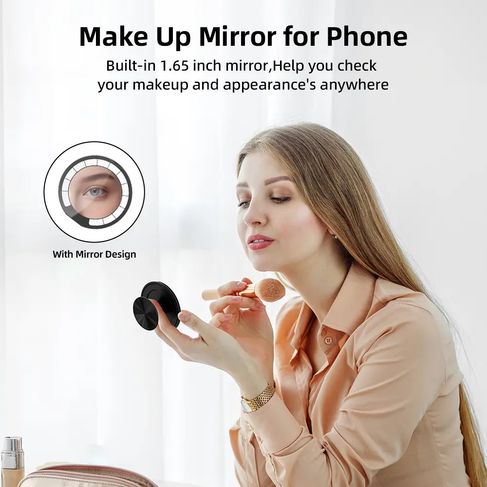 Magnetic CellPhone Grip Holder With Mirrors For iphone Sumsung Foldable Grip tok Socket Pocket Phone Finger Ring Griptok Stand