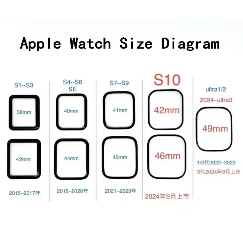 45mm 41mm 44MM 40MM 42mm 38MM Screen Protector For Apple Watch iwatch series 10 46MM 42MM 9 8 7 SE 6 5 4 3 Case TPU bumper Cover