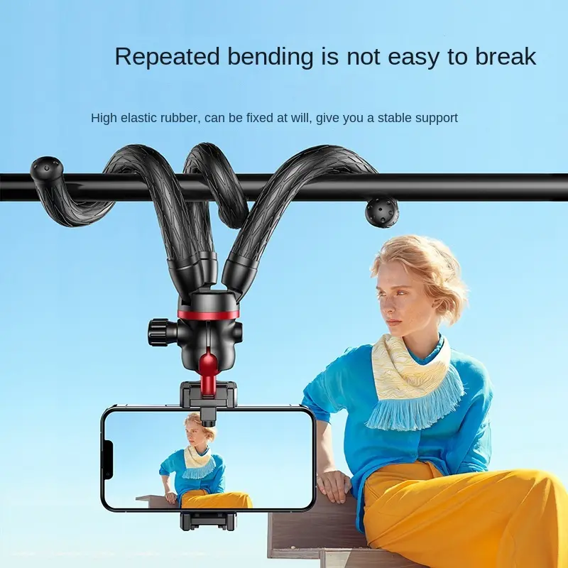 BSLIUFANG 2025 new Flexible Octopus Tripod 2in1 Design Tripod With Phone Holder Side Cold Shoe 1/4'' Screw for Phone Camera DSLR