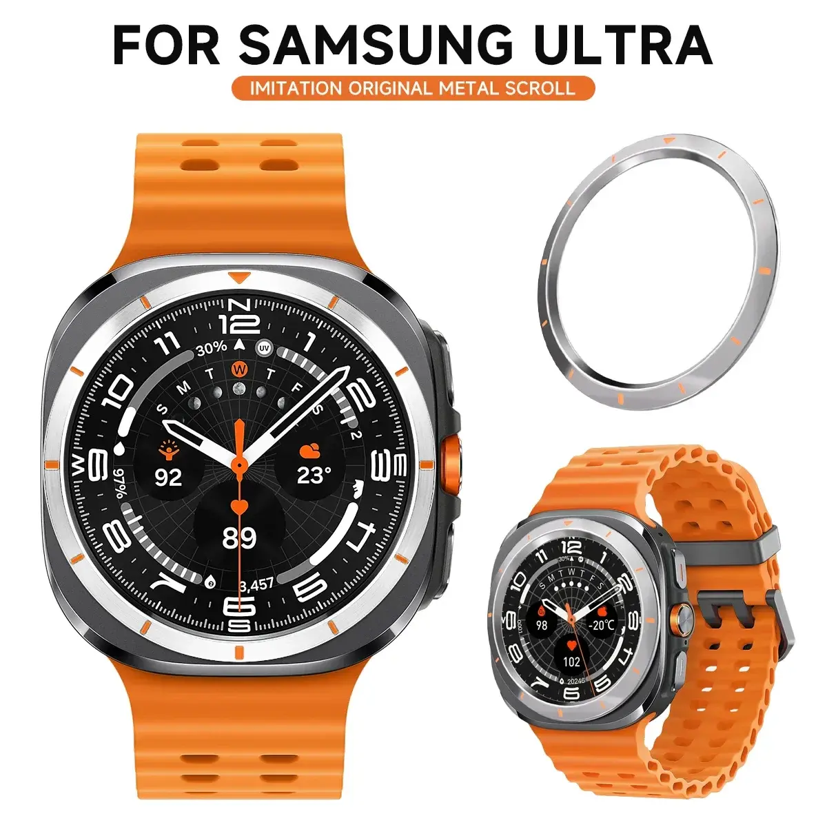 PC Bezel Ring Case For Samsung Galaxy Watch 7 Ultra 47mm Protecive Case Cover For Galaxy Watch Ultra Protector Shell Accessoris
