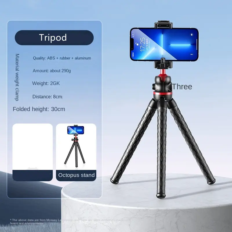 BSLIUFANG 2025 new Flexible Octopus Tripod 2in1 Design Tripod With Phone Holder Side Cold Shoe 1/4'' Screw for Phone Camera DSLR