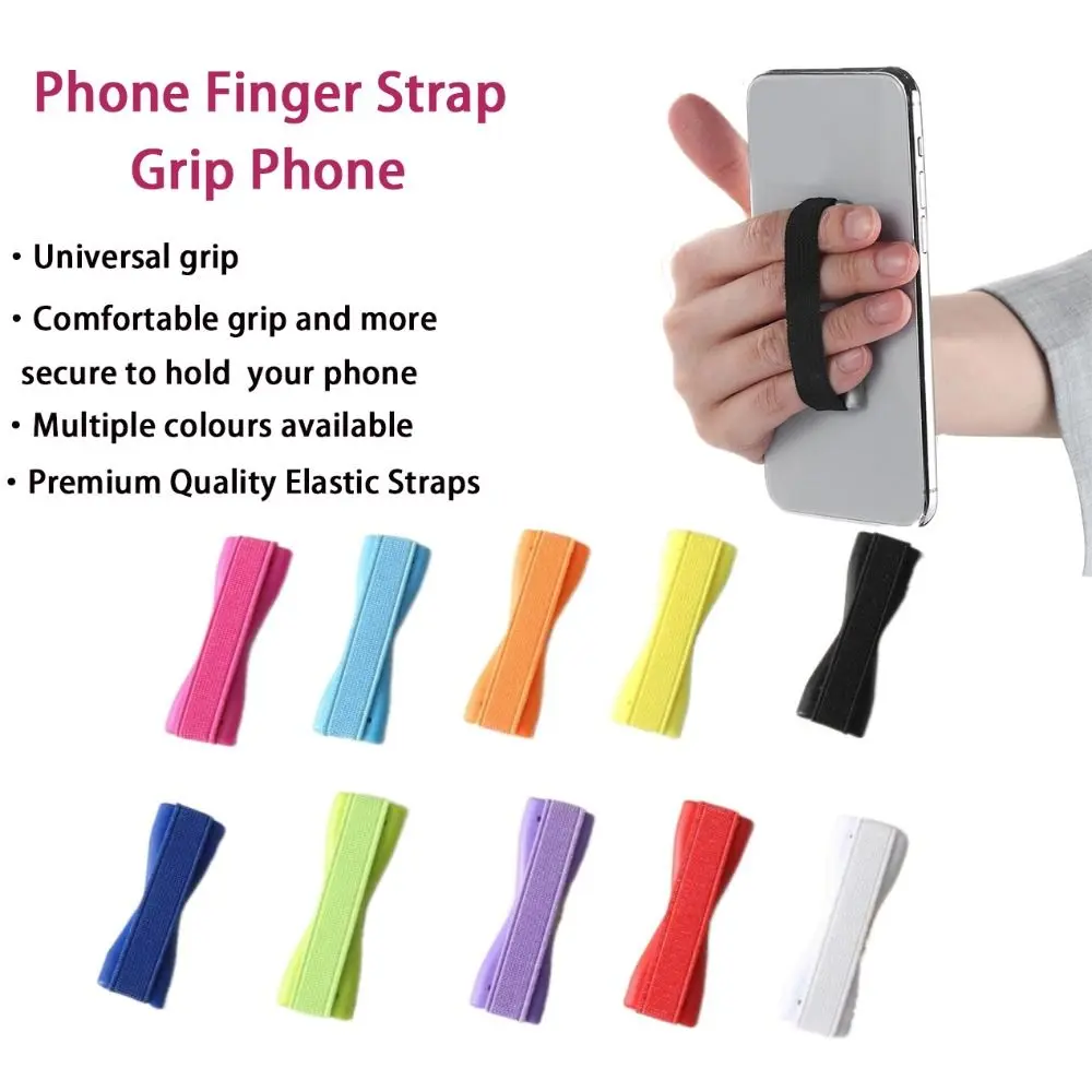 1pc Elastic Phone Finger Strap ABS Grip Phone Mobile Phone Accessories Sling Phone Holder Universal Phone Back Sticker 10 Colors