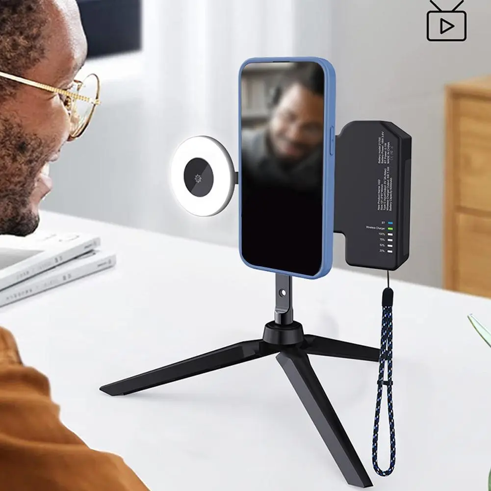 Phone Photography Magnetic Holder Tripod Stabilizer for 1/4 Interface Phone Photo Bracket Anti-shake Selfie For Macsafe iph P8F1