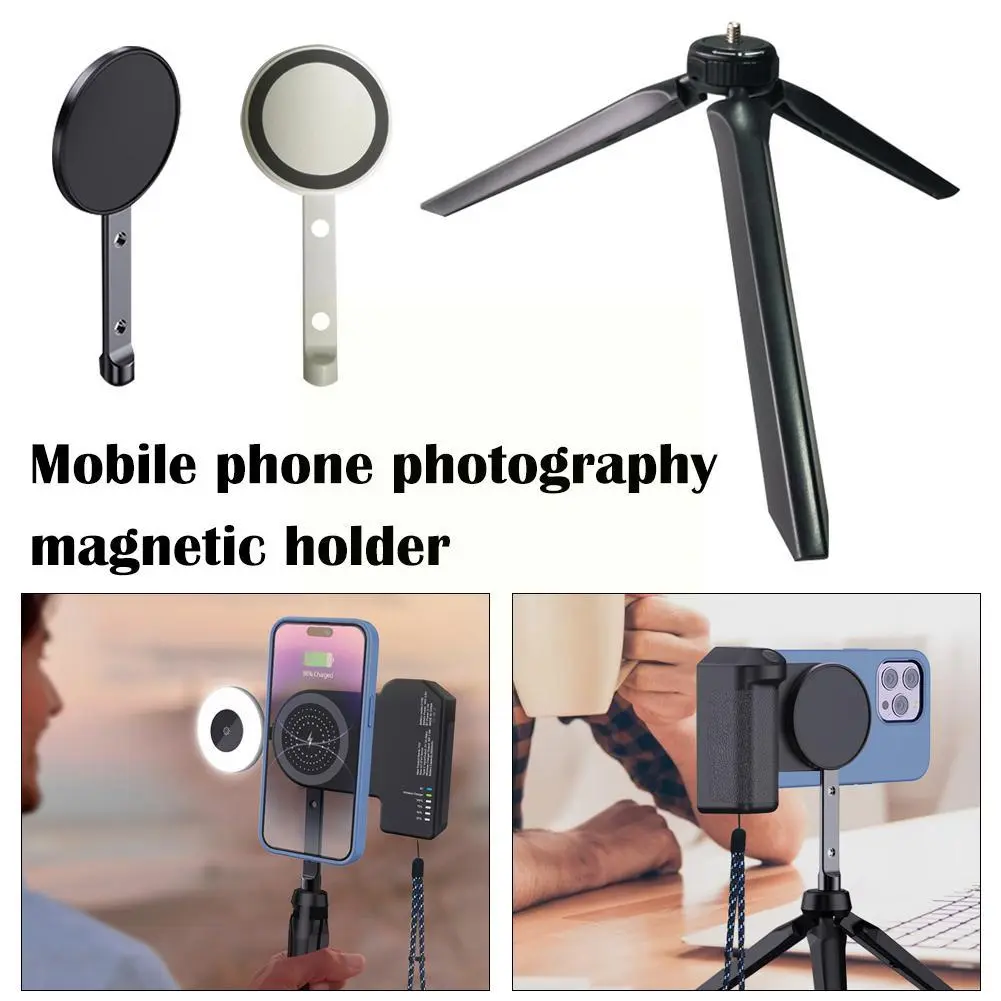 Phone Photography Magnetic Holder Tripod Stabilizer for 1/4 Interface Phone Photo Bracket Anti-shake Selfie For Macsafe iph P8F1