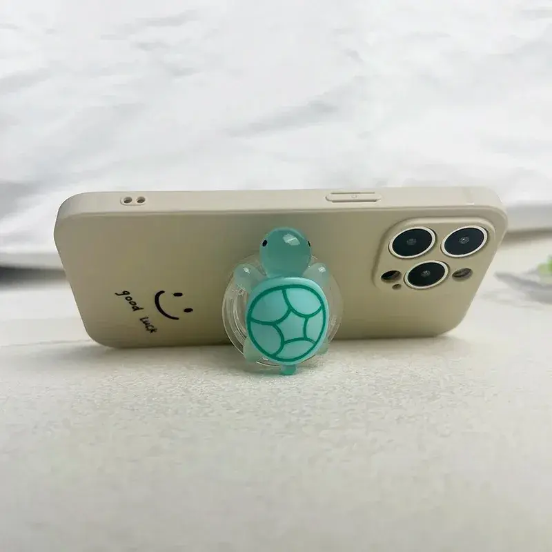 Korean Cute Luminous Turtle Phone Holder Griptok Finger Ring Support For iPhone Samsung Cases Grip Tok Socket Bracket Girl Gift